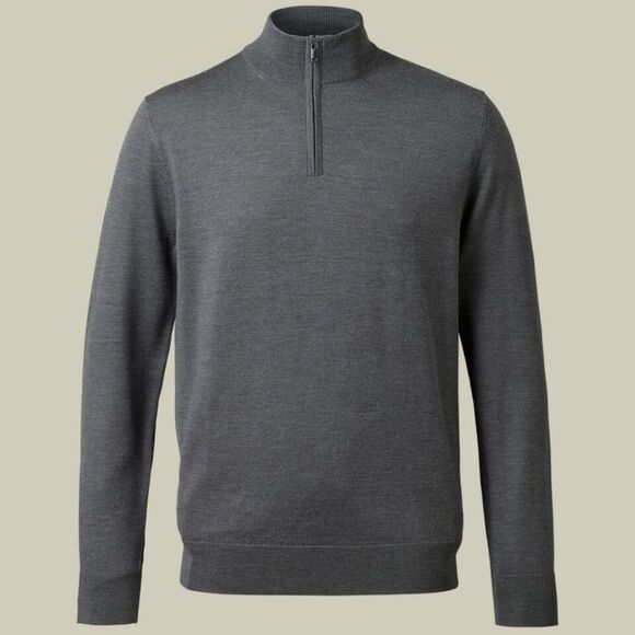 914 NWT Charles Thrwhitt Merino Quarter Zip Sweater - Gray XL - Picture 1 of 4